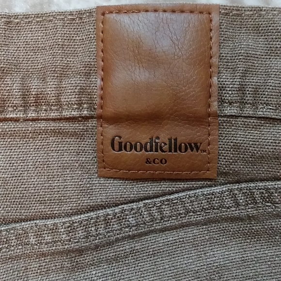 Goodfellow&Co Mens Total Flex Straight Men's Pants, Color:Sand, Size:34x32. - Picture 4 of 4